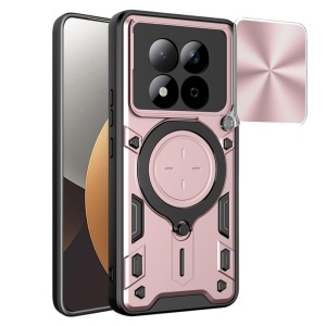 Husa pentru Xiaomi Redmi Note 15 Pro 5G, SKYDDAR INNOVATION, CamGuard Pro, Inel Magnetic, Protectie Camera, set cu sticker, Roz auriu