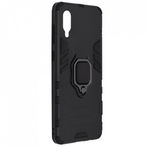 Husa Samsung Galaxy A02 / M02 cu inel, Techsuit Silicone Shield - Negru - Img 2