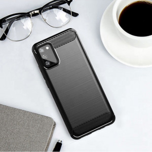 Husa Samsung Galaxy A02 / M02 din silicon, Slim, cu textura Fibra Carbon - Negru - Img 2