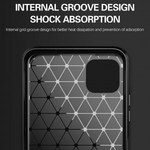 Husa Samsung Galaxy A22 5G din silicon, Slim, cu textura Fibra Carbon - Negru - Img 3
