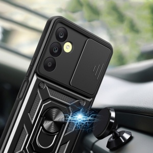 Husa Samsung Galaxy A25 5G cu inel magnetic si protectie camera Skyddar CamShield - Albastru - Img 9
