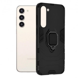 Husa Samsung Galaxy S23 Plus cu inel, Techsuit Silicone Shield - Negru