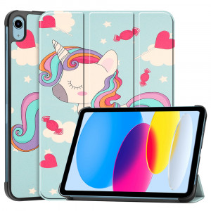 Husa tableta pentru iPad 10 (2022) 10.9" cu suport Multi-Unghi și functie Sleep/Wake , SKYDDAR FoldVision Colour - Unicorn