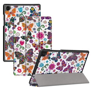 Husa tableta pentru Samsung Galaxy Tab A11 Plus / A9 Plus, SKYDDAR INNOVATION, cu suport Multi-Unghi si functie Sleep/Wake, FoldPro, Butterfly, set cu sticker