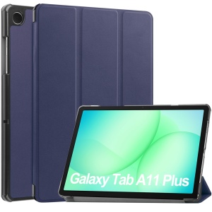 Husa tableta pentru Samsung Galaxy Tab A11 Plus / A9 Plus, SKYDDAR INNOVATION, cu suport Multi-Unghi si functie Sleep/Wake, FoldPro, Albastru, set cu sticker