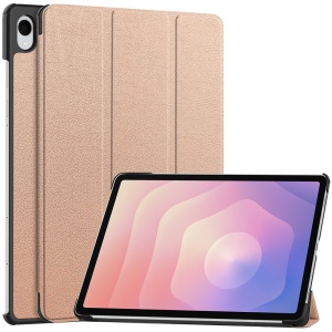 Husa tableta pentru Samsung Galaxy Tab S11, SKYDDAR INNOVATION, cu suport Multi-Unghi si functie Sleep/Wake, FoldPro, Roz, set cu sticker