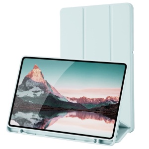 Husa tableta pentru Samsung Galaxy Tab S6 Lite (2020/2022/2024), suport Pencil, functie Sleep/Wake, Flex Trifold, set cu sticker, Bleu