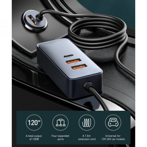 Incarcator 2x USB, 2x Type-C, Fast Charging, 120W - Baseus Share Together (CCBT-A0G) - Gray - Img 7