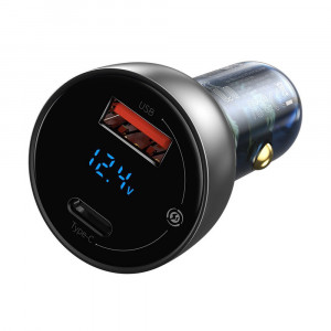 Incarcator Auto Type-C PD65W, USB QC4.0, Baseus (CCKX-C0G) - Transparent - Img 2