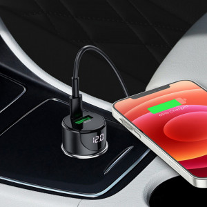 Incarcator auto (Z42 Light Road), USB-A, USB Type-C, QC 3.0, PD 20W, 3A, HOCO - Negru - Img 7