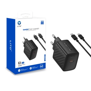 Incarcator pentru Priza, USB-C, 45W, Cablu USB-C Inclus - Lito (LC20T) - Black