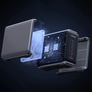 Incarcator pentru Priza USB, Type-C, GaN, 300W, Cablu 2m, Ugreen CD333, Gri - Img 5