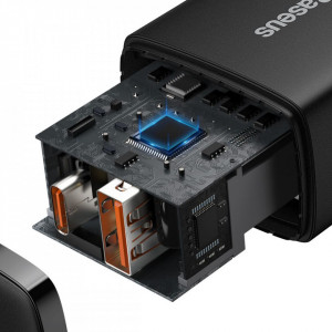 Incarcator priza Compact, USB-C, PD, 20W si USB-A, QC, 3A, Baseus (CCXJ-B01) - Negru - Img 4