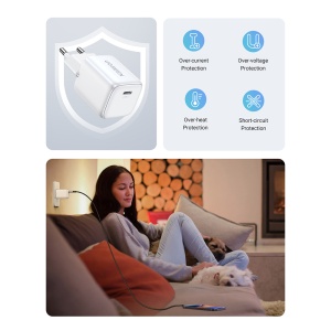 Incarcator USB-C, GaN, Fast Charging, 20W, 3A, QC4.0+, Ugreen Nexode CD318, Alb - Img 6