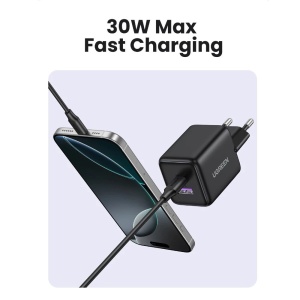 Incarcator USB, Type-C, GaN Fast Charger, 30W, QC3.0, Ugreen X516, Alb - Img 2