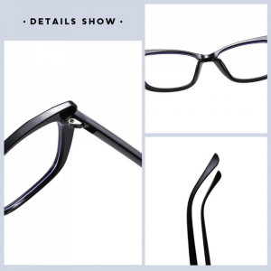 Ochelari calculator dama protectie lumina albastra, Cat Eye, Techsuit (PC28016-C1) - Negru - Img 5