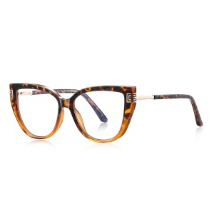 Ochelari Protectie Blue Light Unisex/Femei, SKYDDAR INNOVATION, Rame Metalice, 2259, Design Modern, set cu sticker, Maro