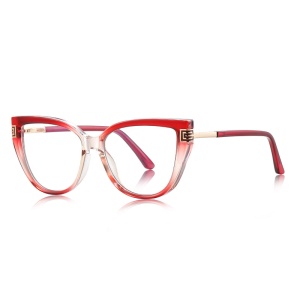 Ochelari Protectie Blue Light Unisex/Femei, SKYDDAR INNOVATION, Rame Metalice, 2259, Design Modern, set cu sticker, Rosu