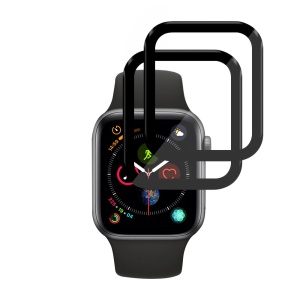 [Pachet 2x] Folie pentru Apple Watch 4 / 5 /6 / SE / SE 2 / SE 3 40mm, protectie zgarieturi, set cu sticker, Nano Flex, Negru
