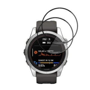 [Pachet 2x] Folie pentru Garmin Fenix 7S Pro Solar, protectie zgarieturi, set cu sticker, Nano Flex, Negru