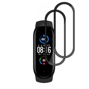 [Pachet 2x] Folie pentru Xiaomi Mi Band 5 /6 / 6 NFC, protectie zgarieturi, set cu sticker, Nano Flex, Negru