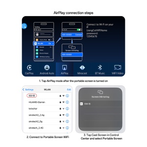 Radio auto wireless, Ecran 9 inch, Dual HD Camera, CarPlay, Android Auto, Yesido, Negru - Img 3