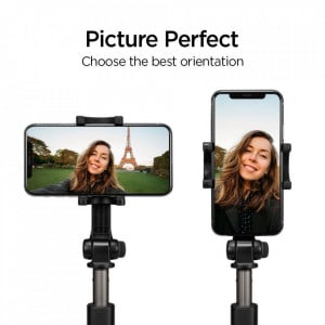 Selfie Stick cu Bluetooth remote si Trepied, Spigen - Negru - Img 8