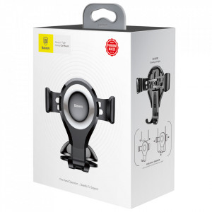 Suport auto Osculum (SUYL-XP02), Gravity Grip, Baseus - Negru Argintiu - Img 7