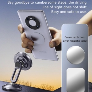 Suport auto magnetic, Bord, 4 Magneti, Zinc si Silicon, Yesido, Negru - Img 6