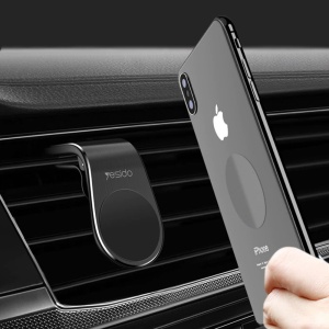 Suport auto magnetic, Prindere grila ventilatie, Aluminiu, 3.5-7 inch, Yesido, Negru - Img 3