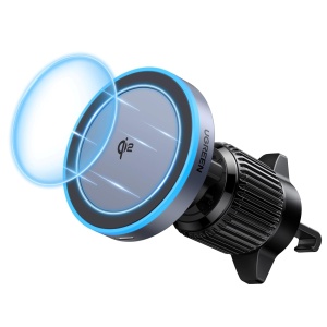 Suport Auto pentru Telefon cu Incarcare Wireless, Qi2, 15W - Techsuit W708 - Space Gray