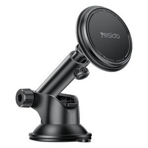 Suport auto telefon, Magnetic, Brat telescopic, Bord si Parbriz, Yesido, Negru