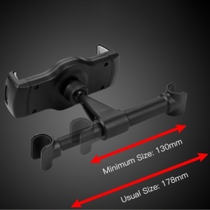 Suport auto tetiera, Brat telescopic 130-170mm, Rotire 360, Tableta si Telefon 4-10 inch, Yesido, Negru - Img 4