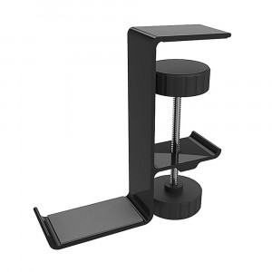 Suport pentru Birou Multifunctional, Organizator Genti, Casti - Techsuit (DH2) - Black - Img 1