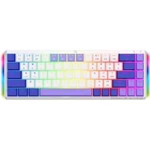 Tastatura Wireless Gaming 68 Taste RGB, Dual Mode 2.4GHz + Bluetooth, Baterie 1500mAh, Cablu 1.5m, Proove AFK, Alb