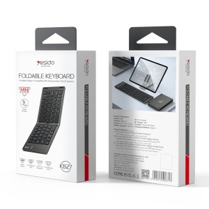 Tastatura wireless pliabila, Bluetooth 5.0, 150mAh, Ultra-thin, Yesido, Gri - Img 7