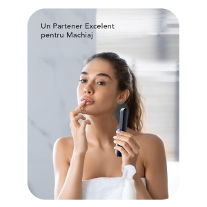 Ventilator Ultra Portabil 3 in 1, De Mână, De Birou, De Gât, 3 Trepte Viteza, Pliabil cu baterie Portabila 2000mAh, Autonomie 20h, SKDR AirMini - Albastru - Img 5