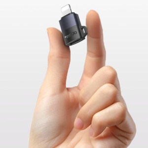 Adaptor OTG, Lightning la Type-C, 27W, 480Mbps, Aliaj aluminiu, Yesido, Gri - Img 3