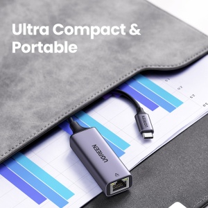Adaptor pentru Internet, USB-C la RJ45, 1000Mbps, 1Gb/s, Ugreen CM199 - Space Gri - Img 3
