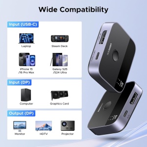 Adaptor Type-C, DP la Type-C, DP 4K@240Hz, 3D HDR, Plug&Play, Ugreen, Negru - Img 7