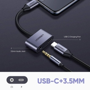 Adaptor Type-C la Type-C, Jack 3.5mm, Ugreen CM193 - Gri - Img 5