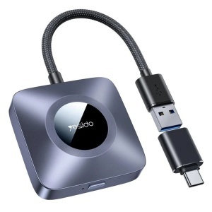 Adaptor Wireless CarPlay, WiFi 6 Dual-Band, Bluetooth 5.0, OTA Update, Yesido, Negru