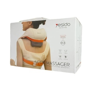 Aparat masaj cervical, Shiatsu, Incalzire Hot Compress, 2000mAh, Yesido, Bej - Img 7