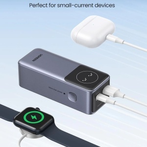 Baterie Externa 12000mAh, 100W, USB-C, USB, LCD, Ugreen PB724 - Space Gray - Img 5