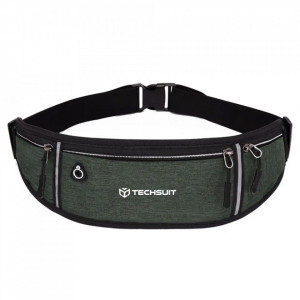 Borseta sport cu fermoar, ajustabila, Unisex, Techsuit (CWB3) - Verde