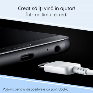 Cablu de Date USB-C la Type-C Fast Charging 3A, 1m - Samsung (EP-DA705BWE) - White (Bulk Packing) - Img 5