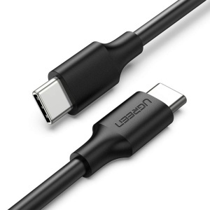 Cablu de Date USB-C la USB-C, 3A, 60W, 1m, Ugreen US286, Negru - Img 1