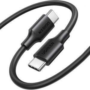 Cablu de Date USB-C la USB-C, 3A, 60W, 1m, Ugreen US286, Negru - Img 2
