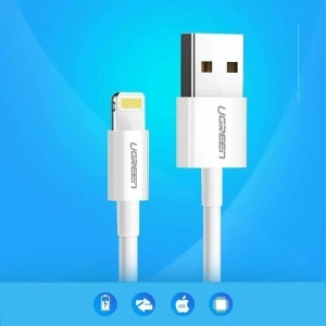 Cablu de Date USB la Lightning, 5V/2.4A, 480Mbps, 1m, Ugreen US155, Alb - Img 4