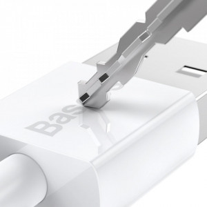 Cablu de date USB la Micros-USB, 2A, 1m, Baseus Superior Series (CAMYS-02) - Alb - Img 3